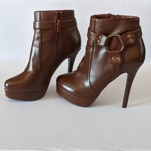 Charles by CHARLES DAVID  Booties Ankle Brown Heels